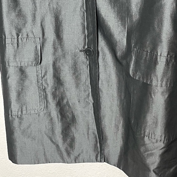 Carlisle Silk Trench Black Jacket Sz 16 - Picture 4 of 7